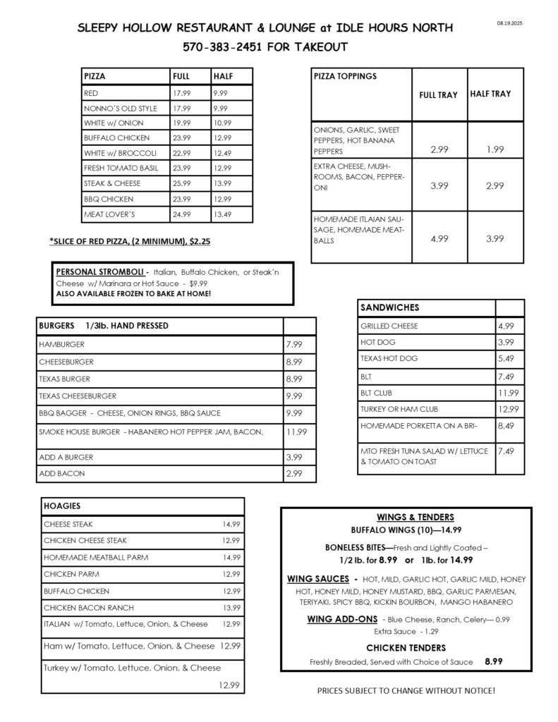 Menu Pg 1